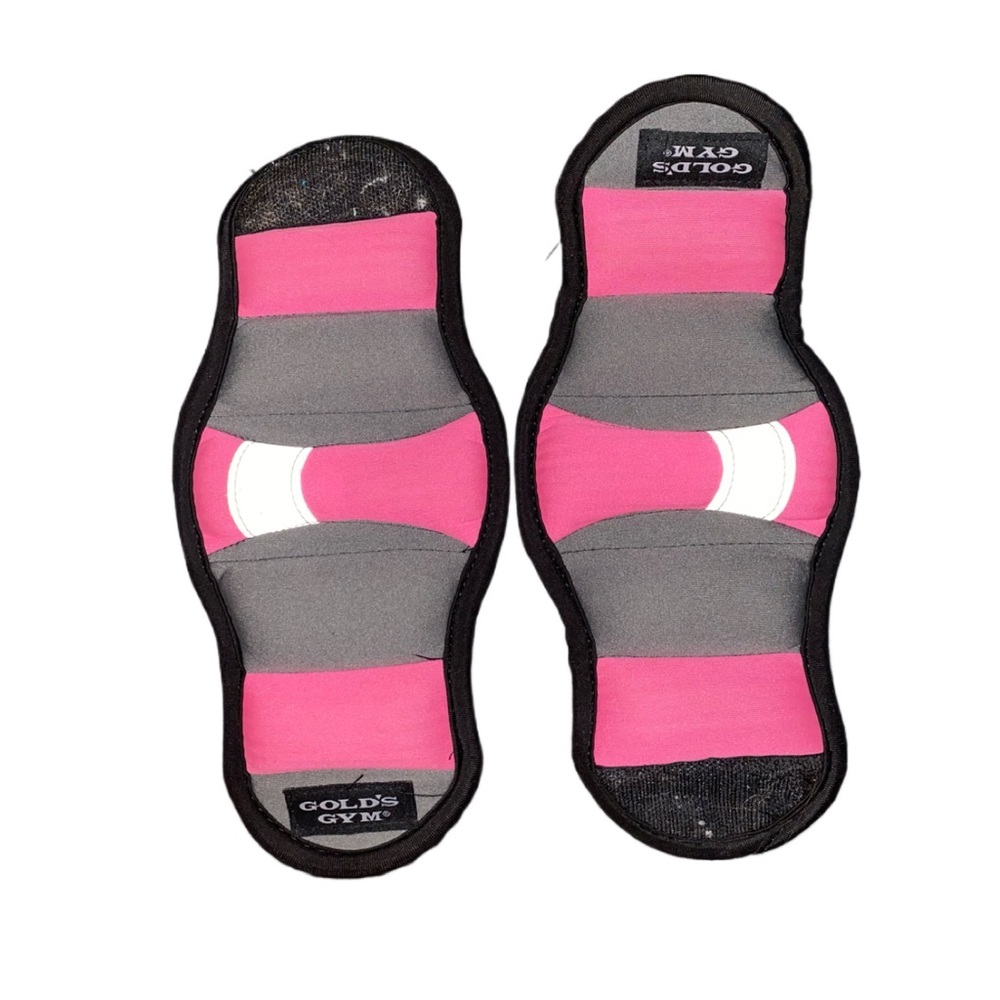 Golds Gym 3 lb Pair Adjustable Ankle Wrist Weights Pink Magenta 2×1.5 lb